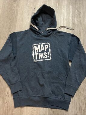 370–Men's Navy 'MAP THIS!' Graphic Hoodie